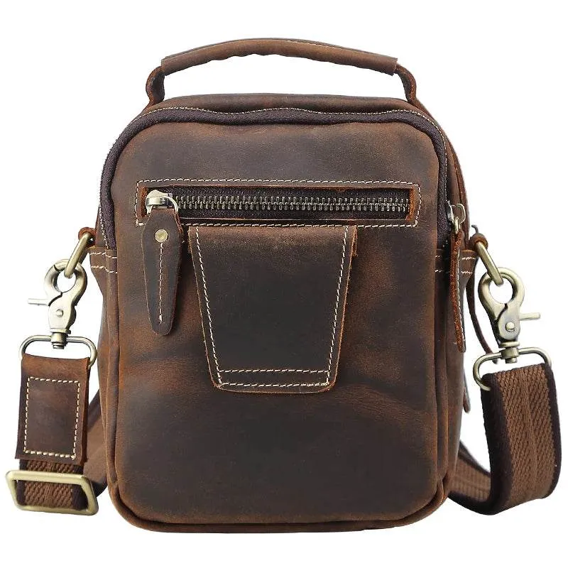 100% Genuine Retro Cow Leather Messenger Crossbody Bag