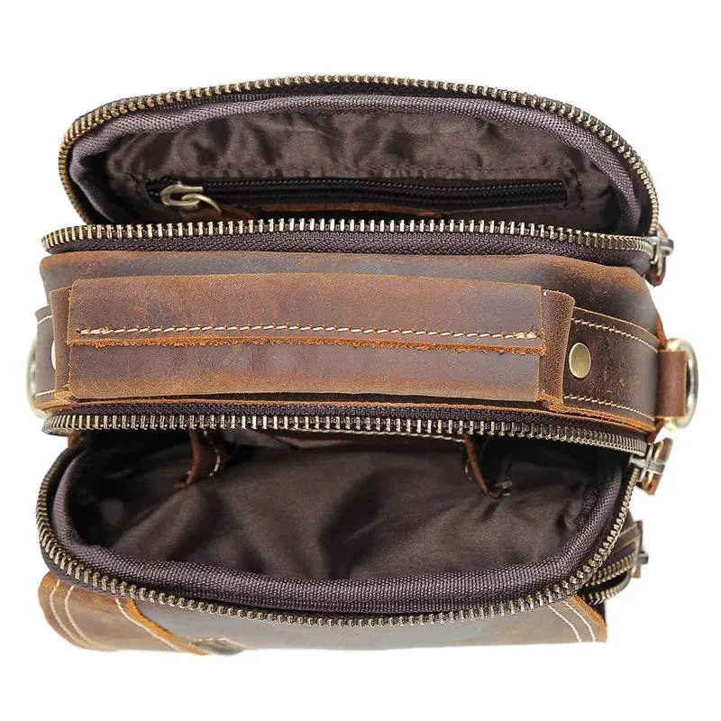 100% Genuine Retro Cow Leather Messenger Crossbody Bag