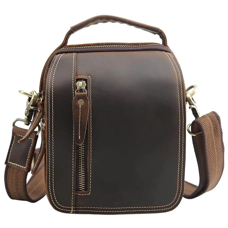 100% Genuine Retro Cow Leather Messenger Crossbody Bag
