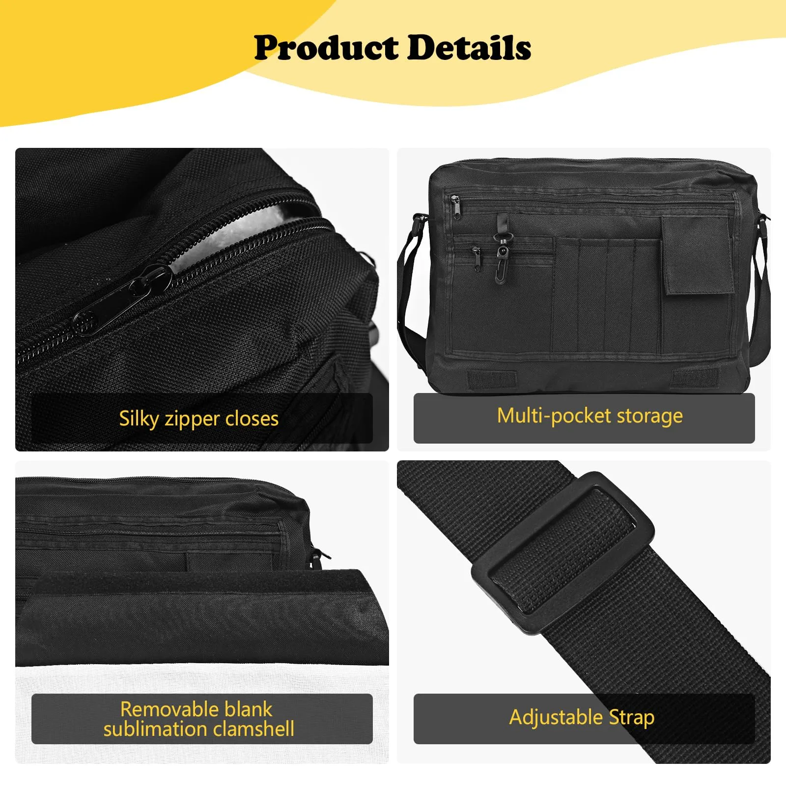 2PCS Sublimation Blanks Crossbody Bag,Sublimation Bags Messenger Bag Removable Transfer Design Sublimation Bags With Adjustable Shoulder Strap Crossbody and Shoulder DIY Gifts For Family and Friends