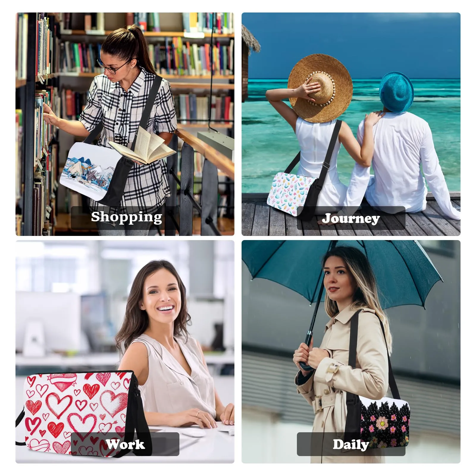 2PCS Sublimation Blanks Crossbody Bag,Sublimation Bags Messenger Bag Removable Transfer Design Sublimation Bags With Adjustable Shoulder Strap Crossbody and Shoulder DIY Gifts For Family and Friends