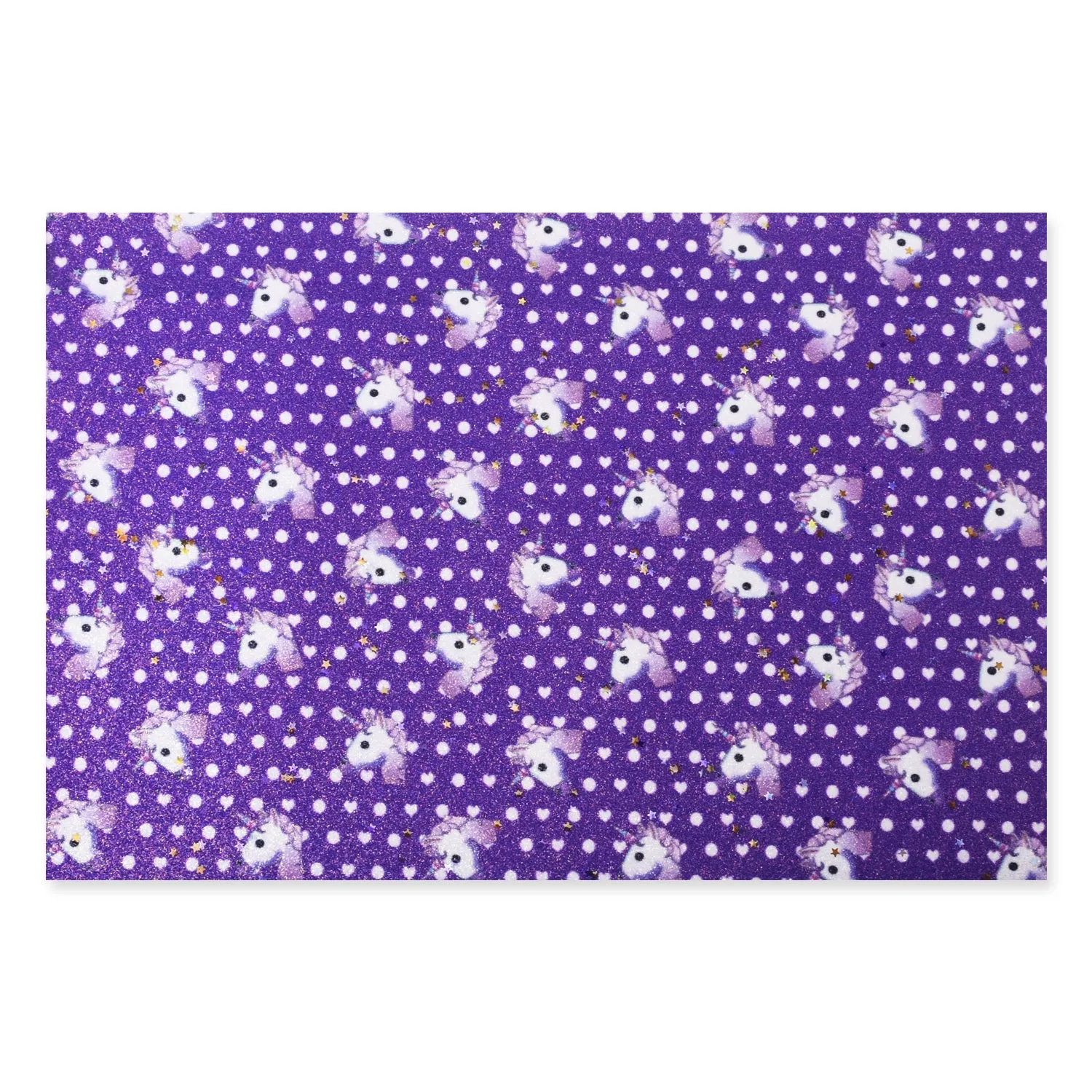 8*12" Polka dot Unicorn Glitter Faux leather sheets Fabric Sheet Bow Supplies Bag Making 1pcs 102629