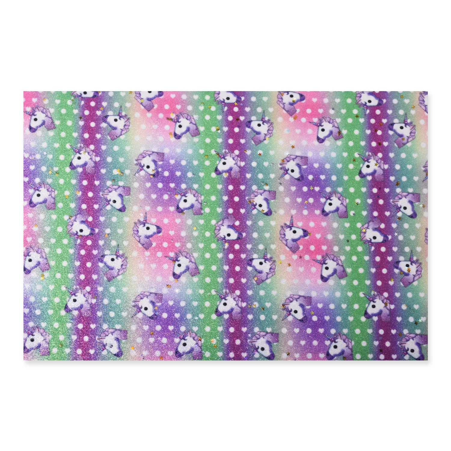8*12" Polka dot Unicorn Glitter Faux leather sheets Fabric Sheet Bow Supplies Bag Making 1pcs 102629