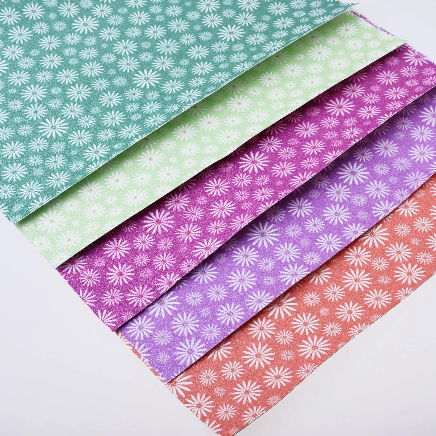 8*12" PU Chrysanthemum Embossed Faux leather sheets Glitter Vinyl Sheets for craft 1pcs 102626