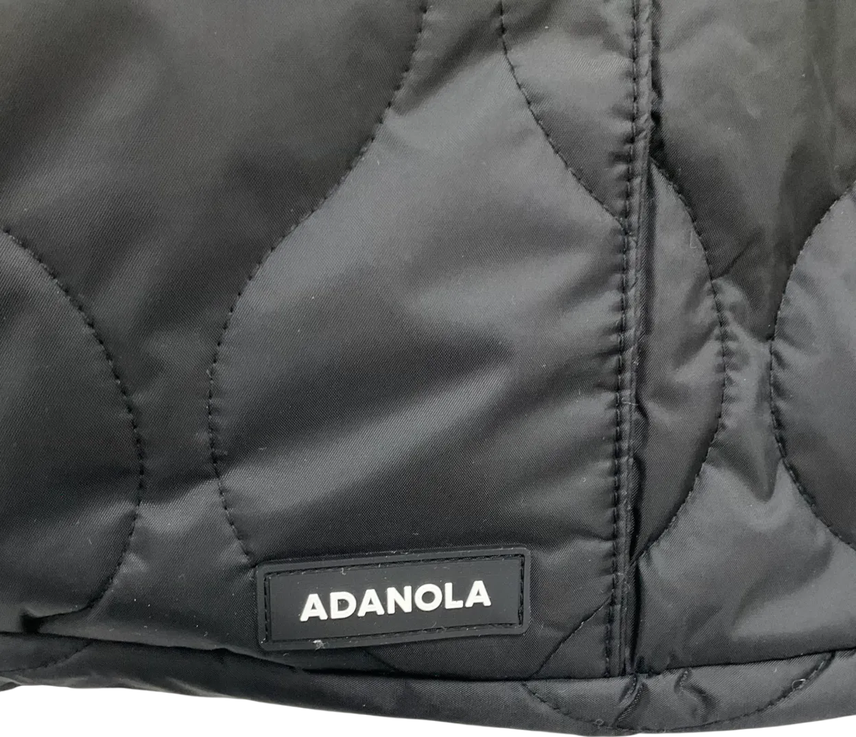Adanola Black Large Quilted Tote Bag One Size