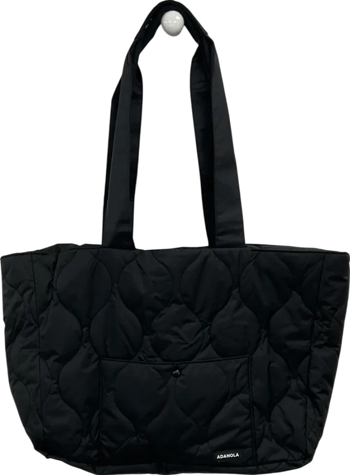 Adanola Black Large Quilted Tote Bag One Size