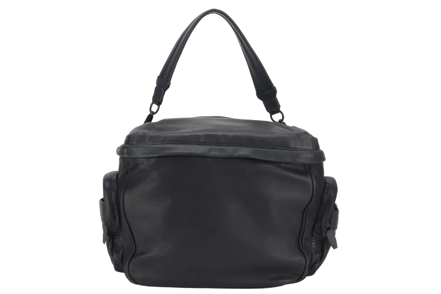 ALEXANDER WANG BLACK NAPPA LEATHER MESSENGER BAG WITH DUST COVER