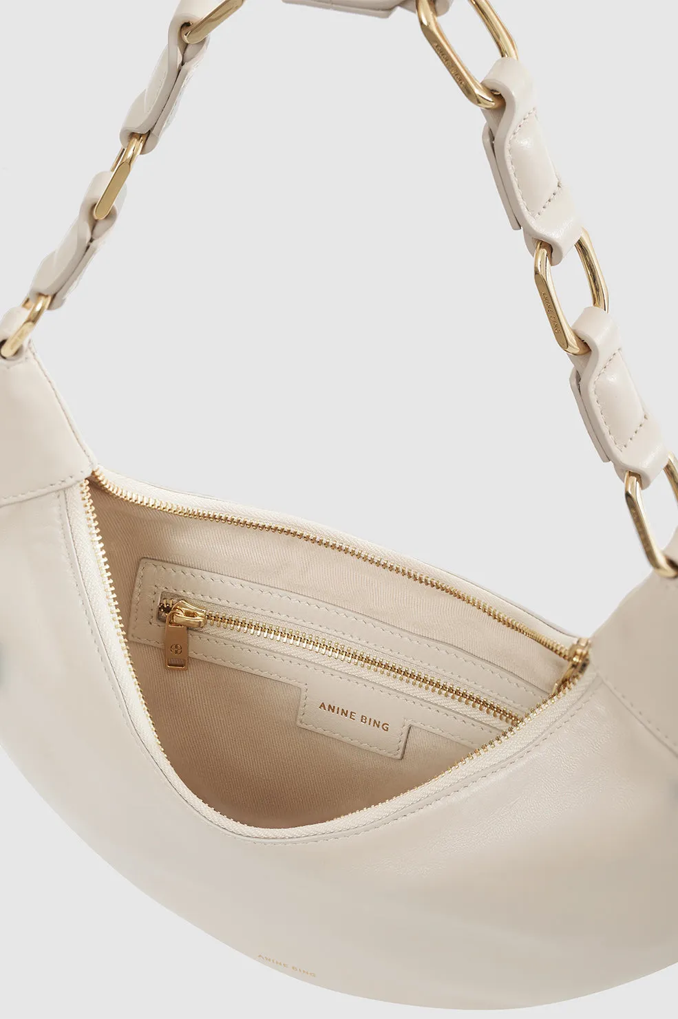 Anine Bing Kate Hobo Bag in Bone