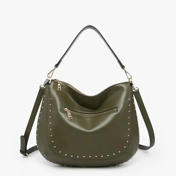 Aurelia Studded Hobo w/ Crossbody Strap