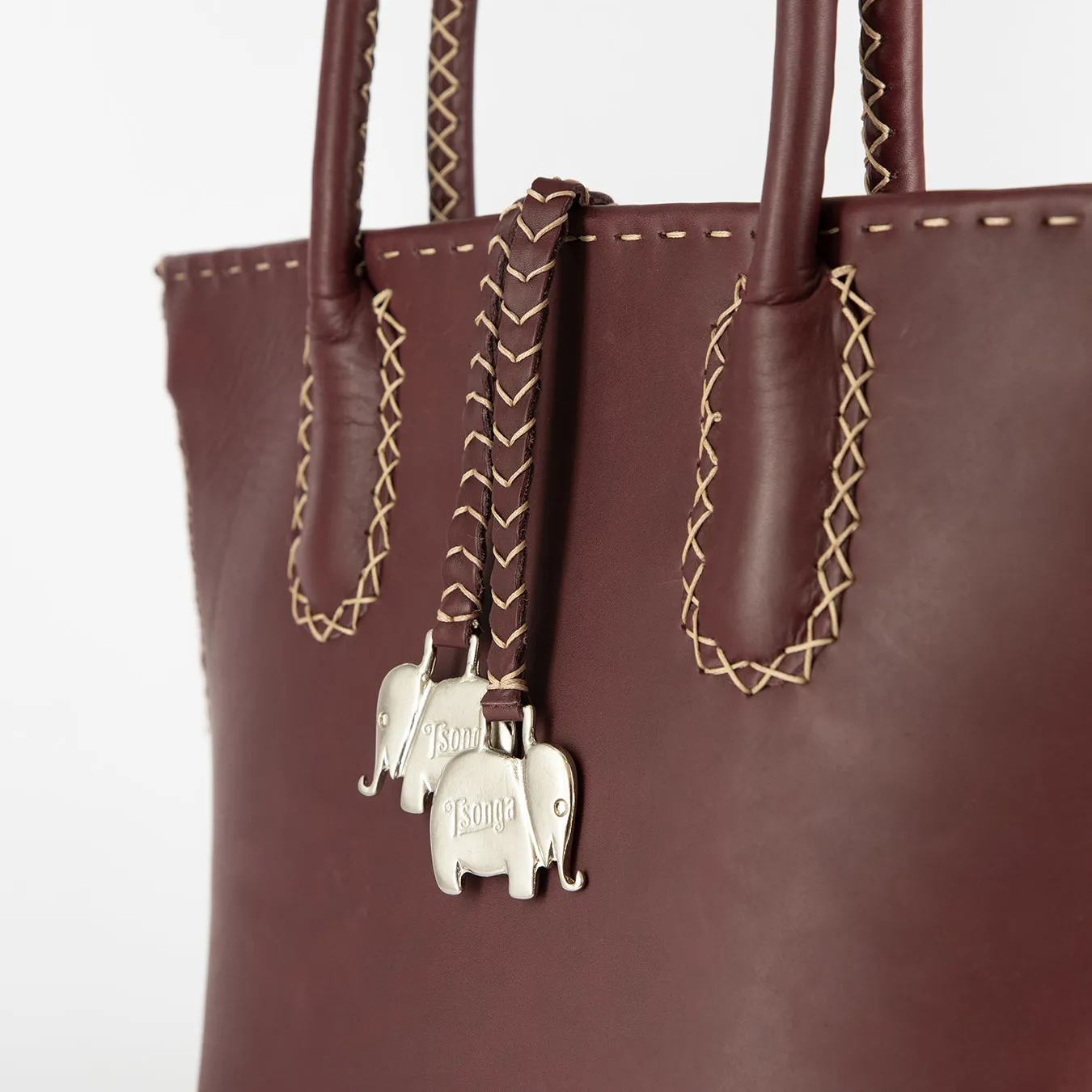 Azetha : Ladies Leather Shopper Handbag in Raisin Relaxa