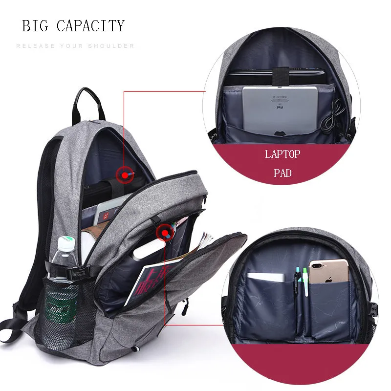 Backpack USB Charging & Water Resistant <br> Oxford