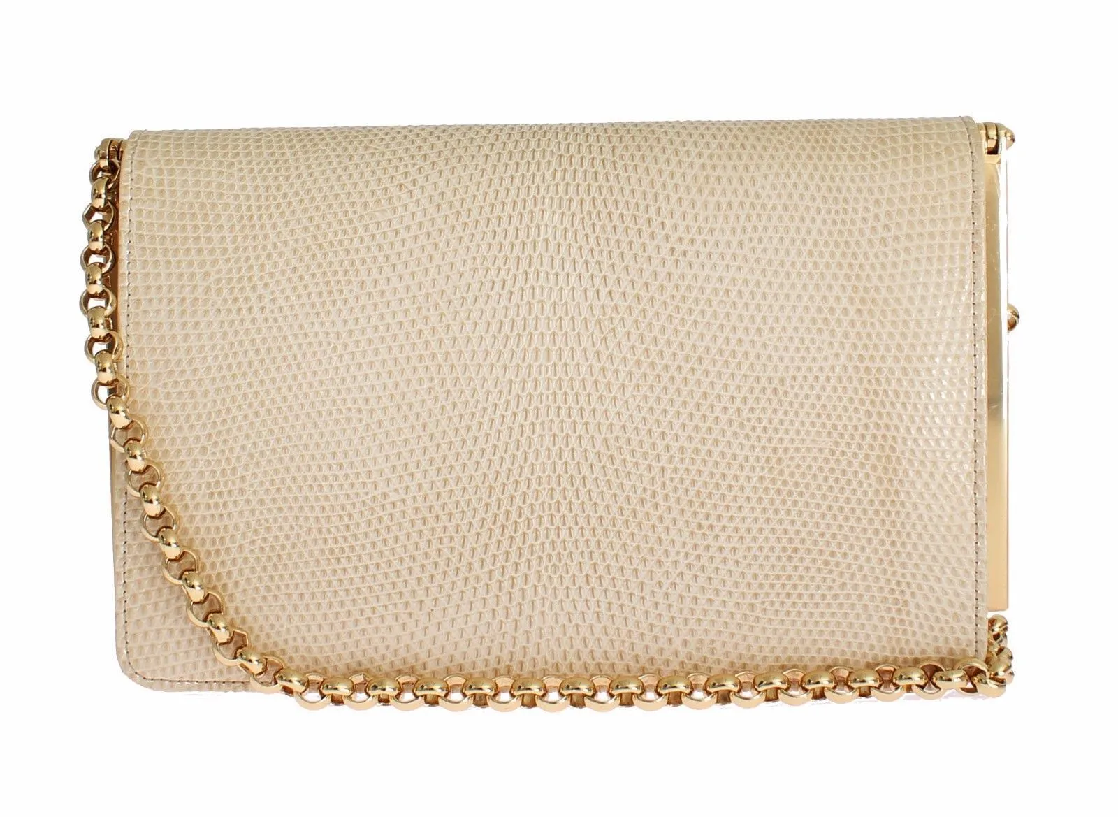 Bag Beige Varano Lizard Shoulder Evening Party Clutch