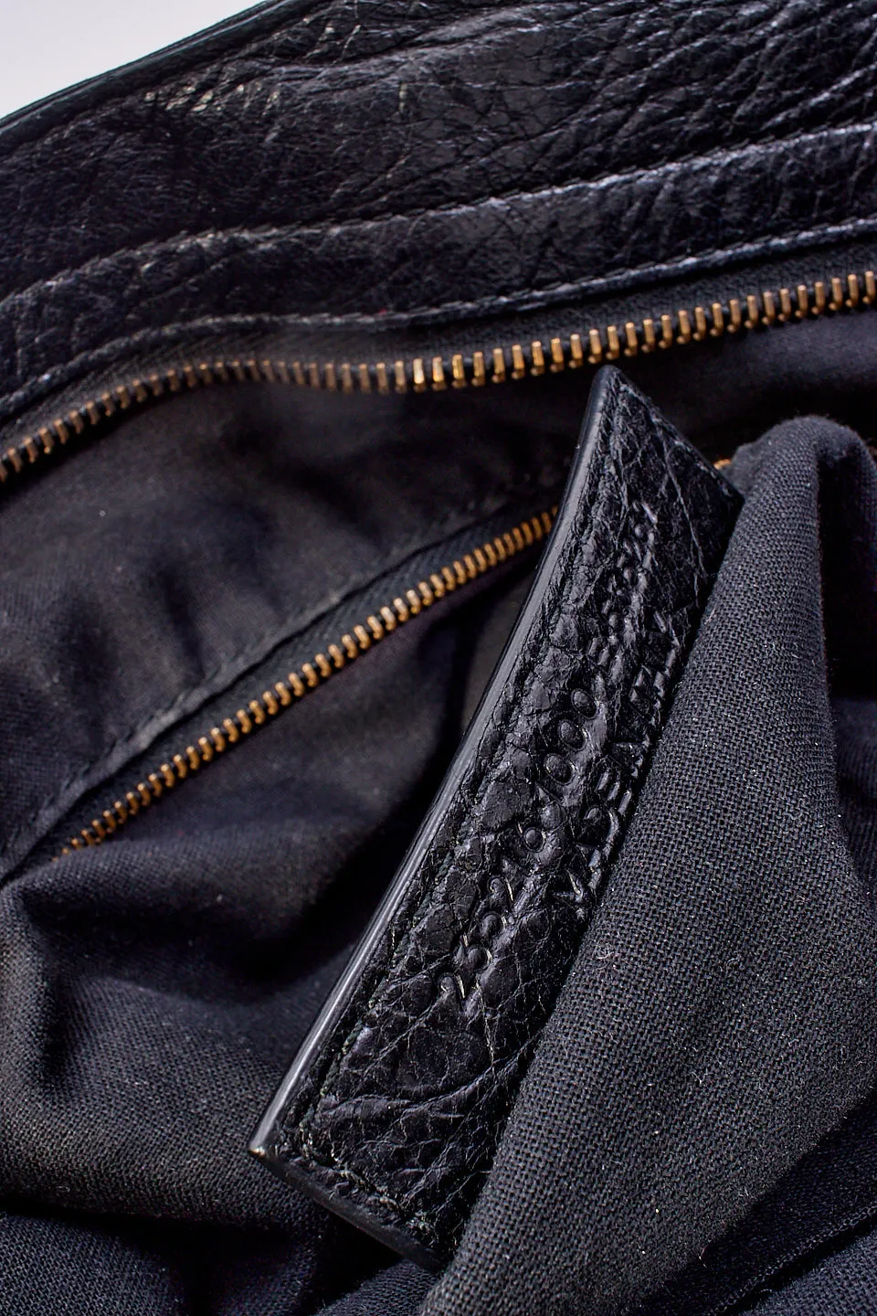 Balenciaga Black Lambskin Leather Motocross Classic City Bag