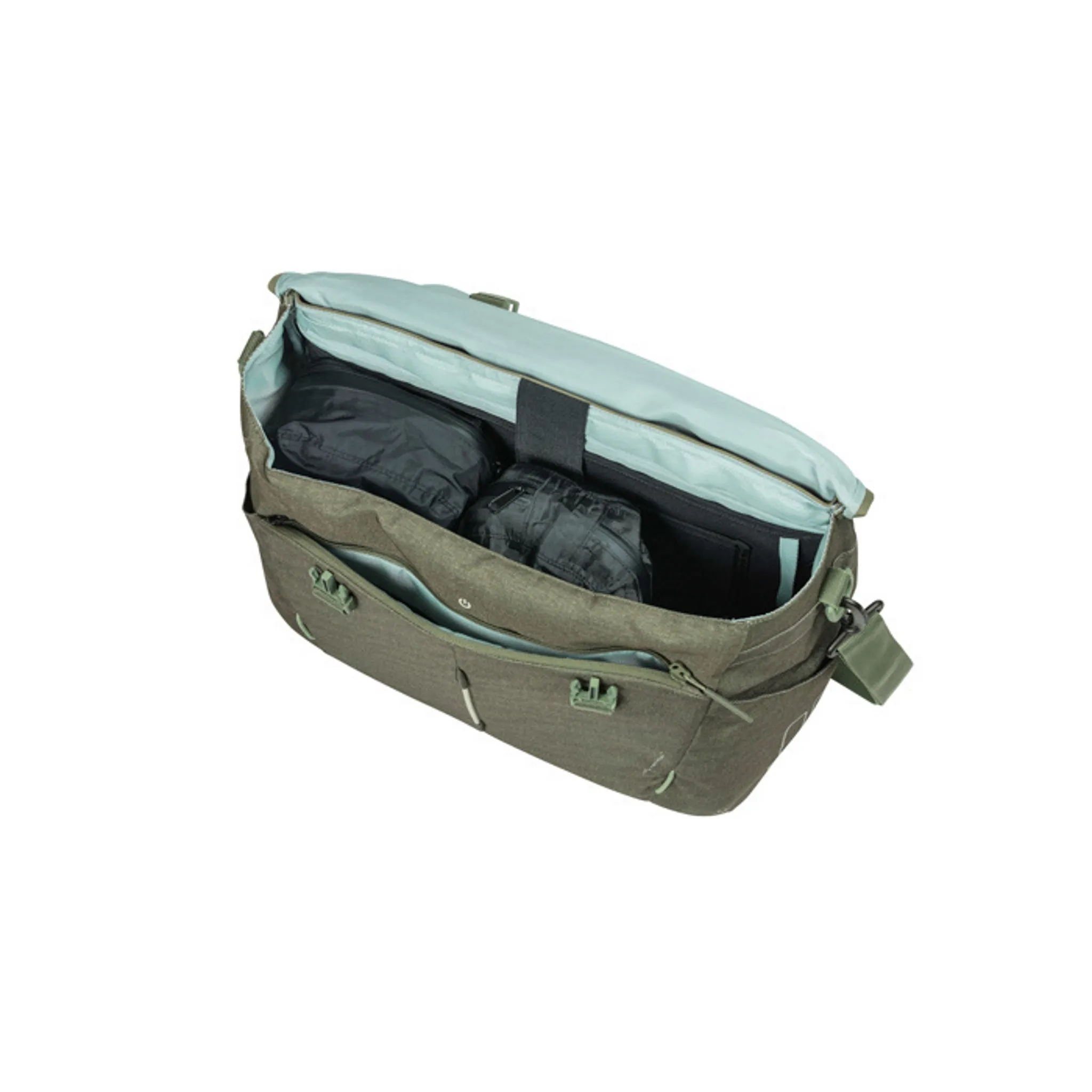 Basil B-Safe Commuter Office Bag With  Nordlicht Light Olive Green (Includes Rain Cover)