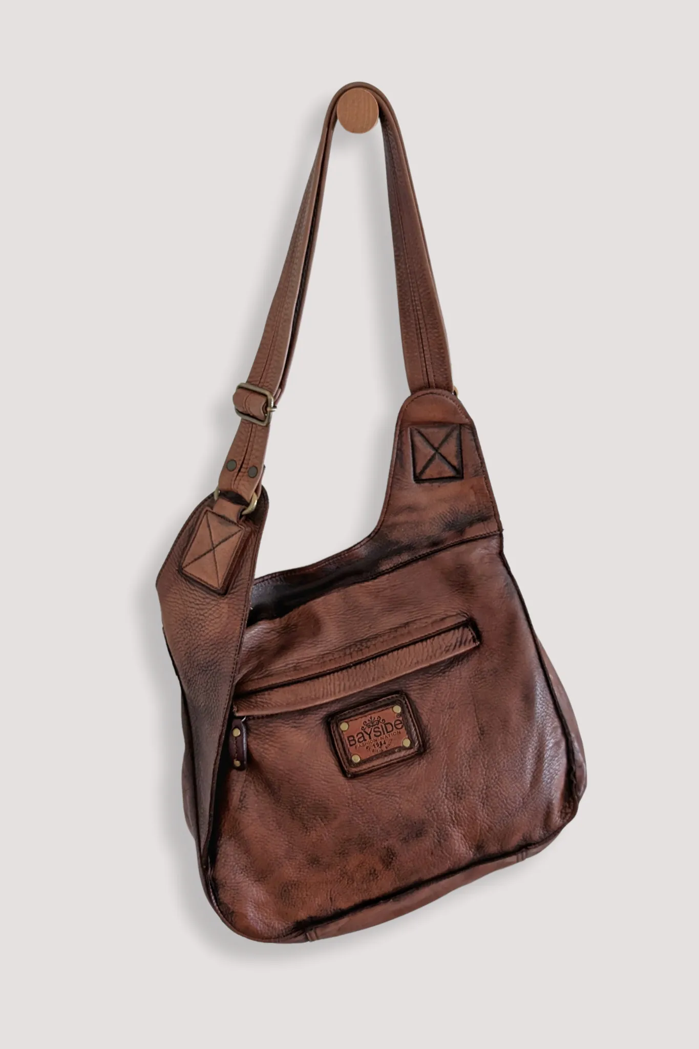 BAYSIDE84 Crossbody Saddle Bag - Cigar Brown mens