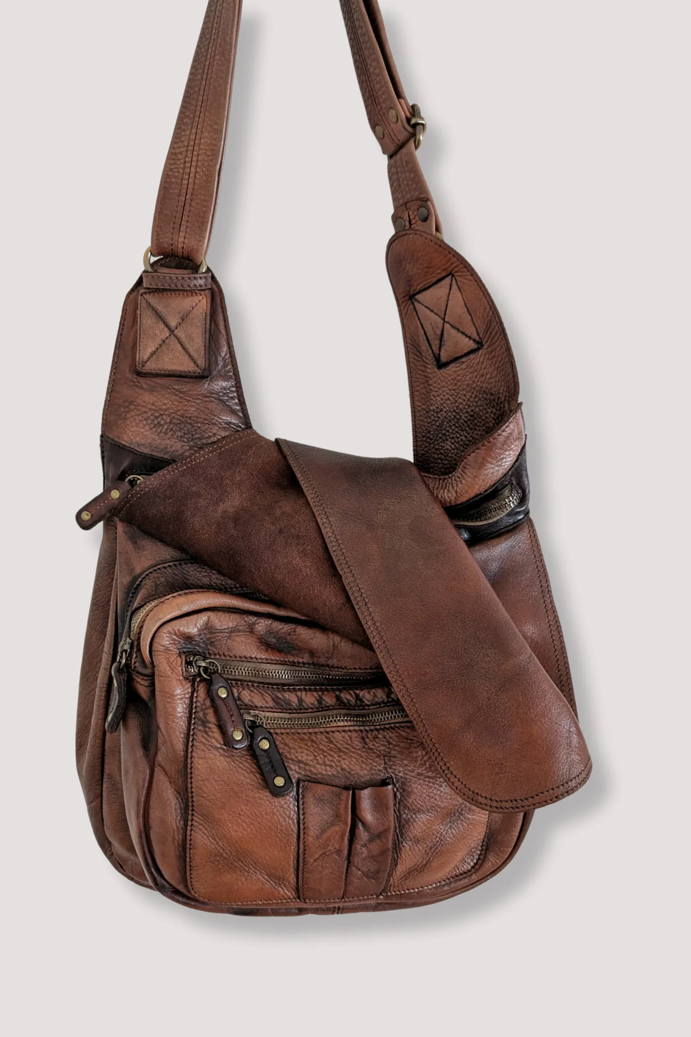 BAYSIDE84 Crossbody Saddle Bag - Cigar Brown mens