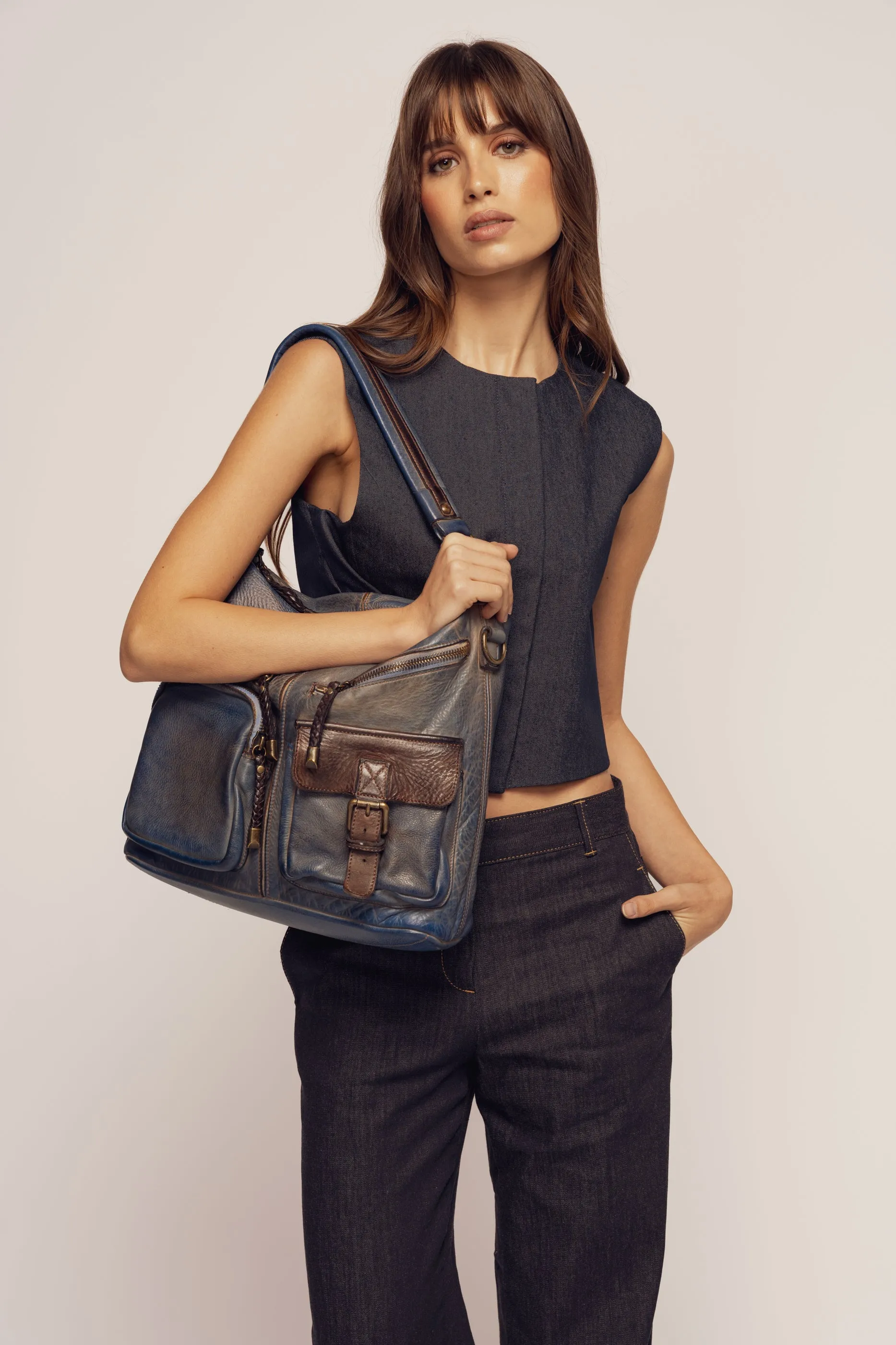 Bayside84 Multipocket Shoulder Bag - Antique Blue
