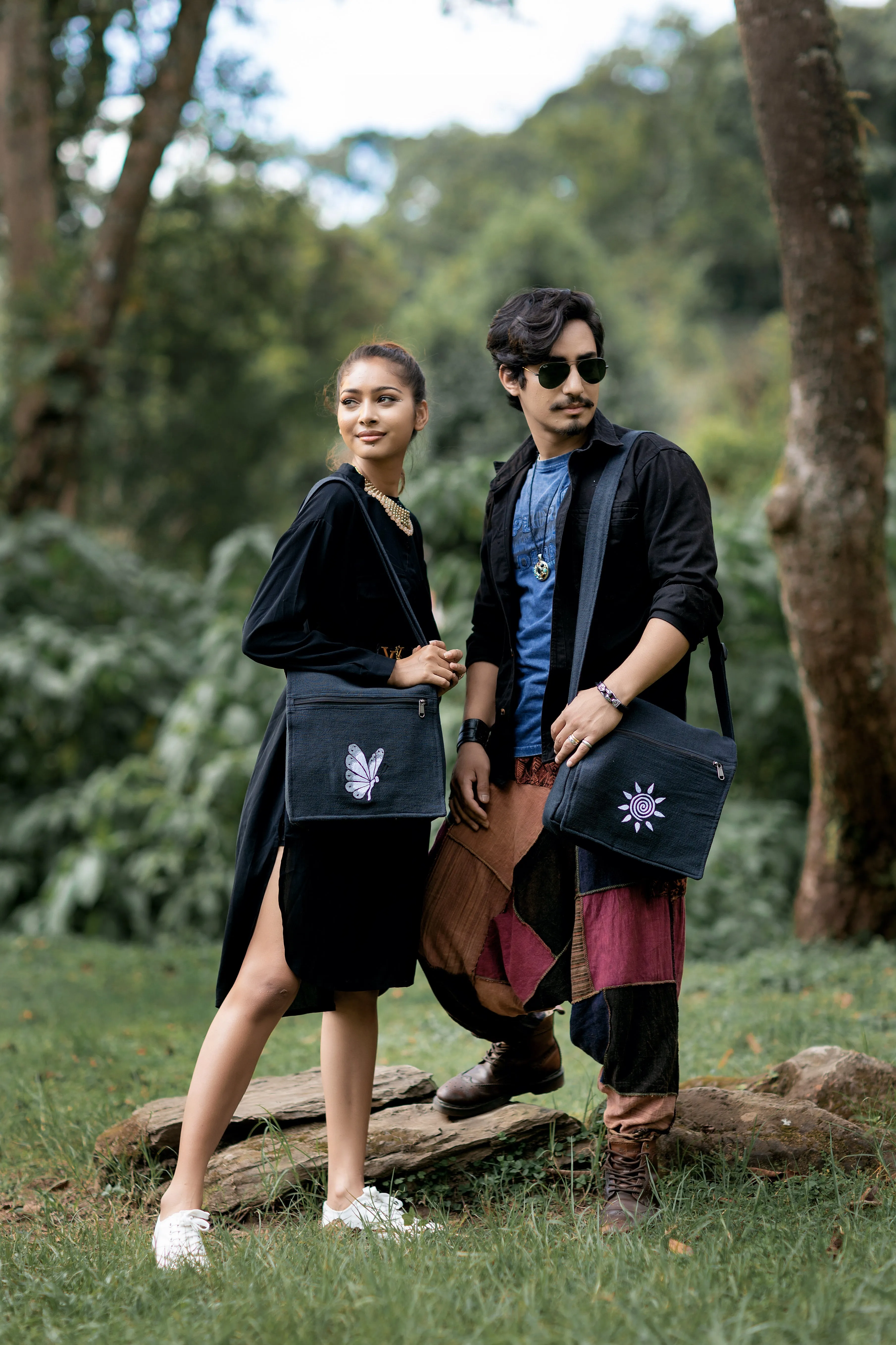 Bheri Black Embroidered Side Bag