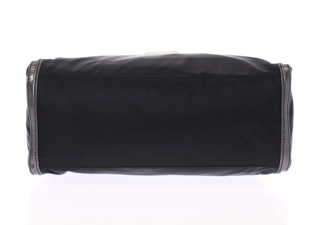 Black Gold Zipper Hobo Shoulder Bag