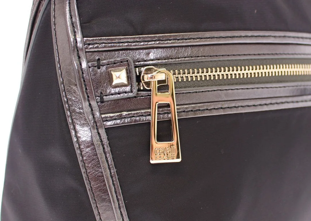 Black Gold Zipper Hobo Shoulder Bag