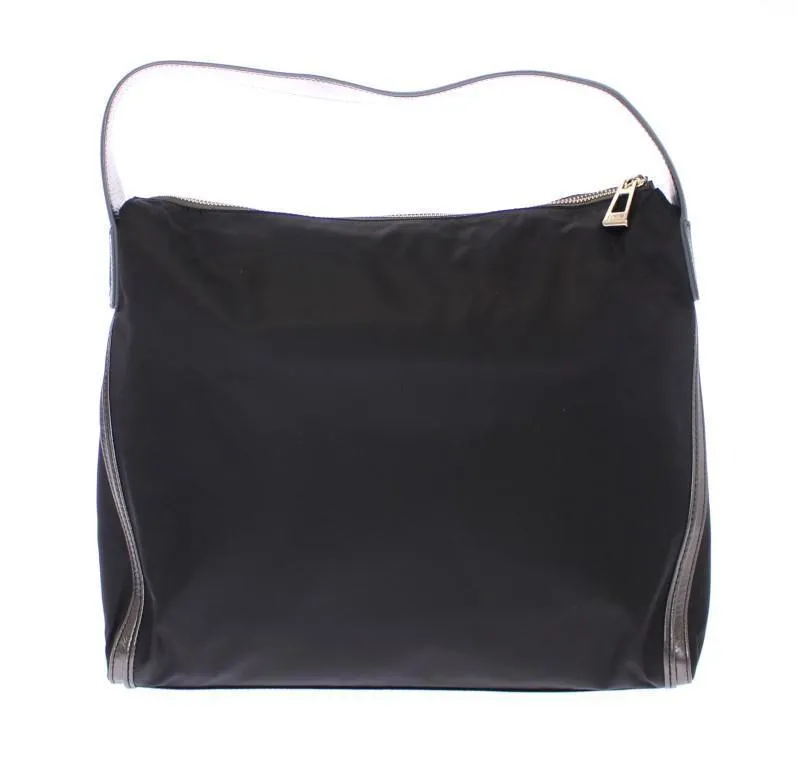 Black Gold Zipper Hobo Shoulder Bag