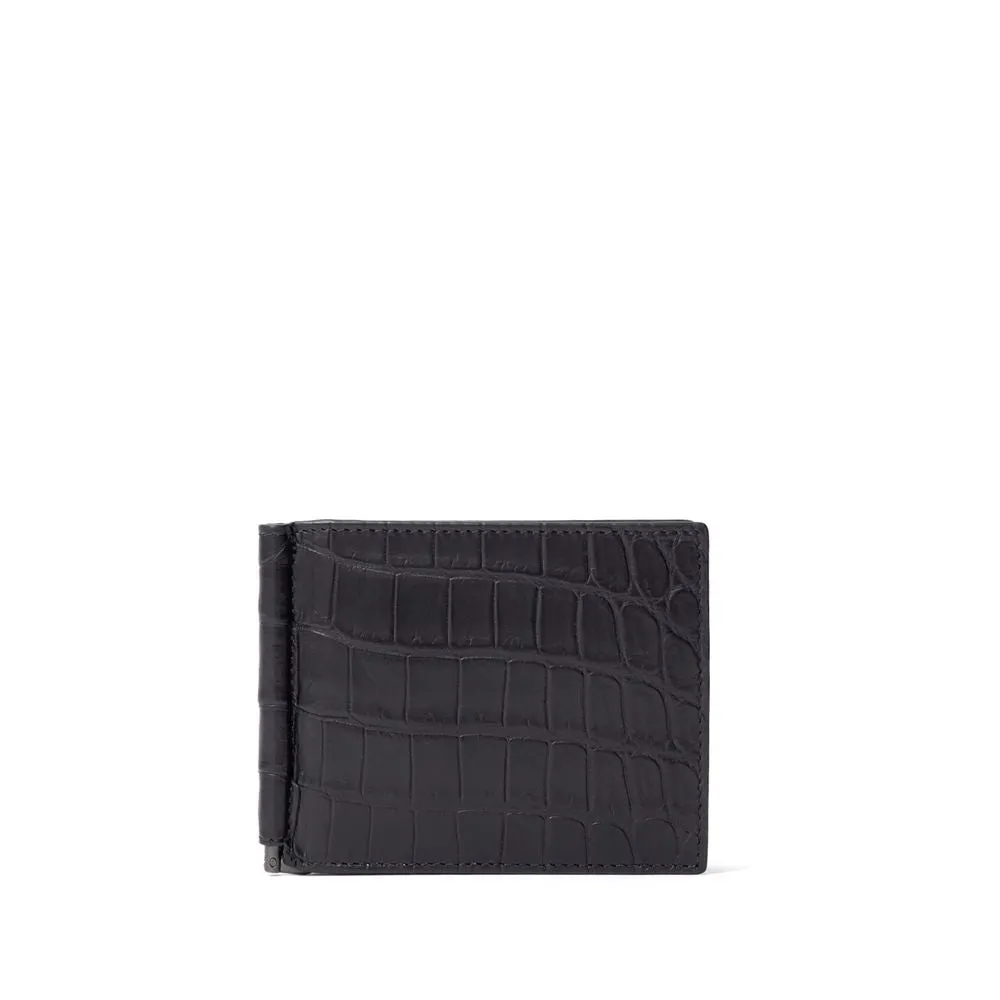 Black Leather Di Crocodile Wallet