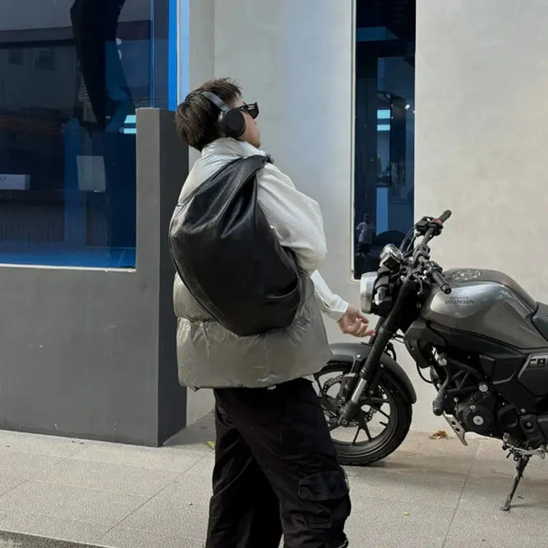 Black Leather Hobo Bag