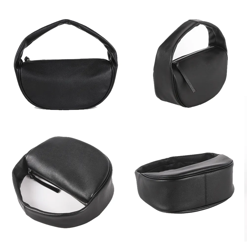 Black Leather Hobo Bag