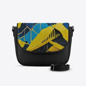 Black Messenger Crossbody Chevron