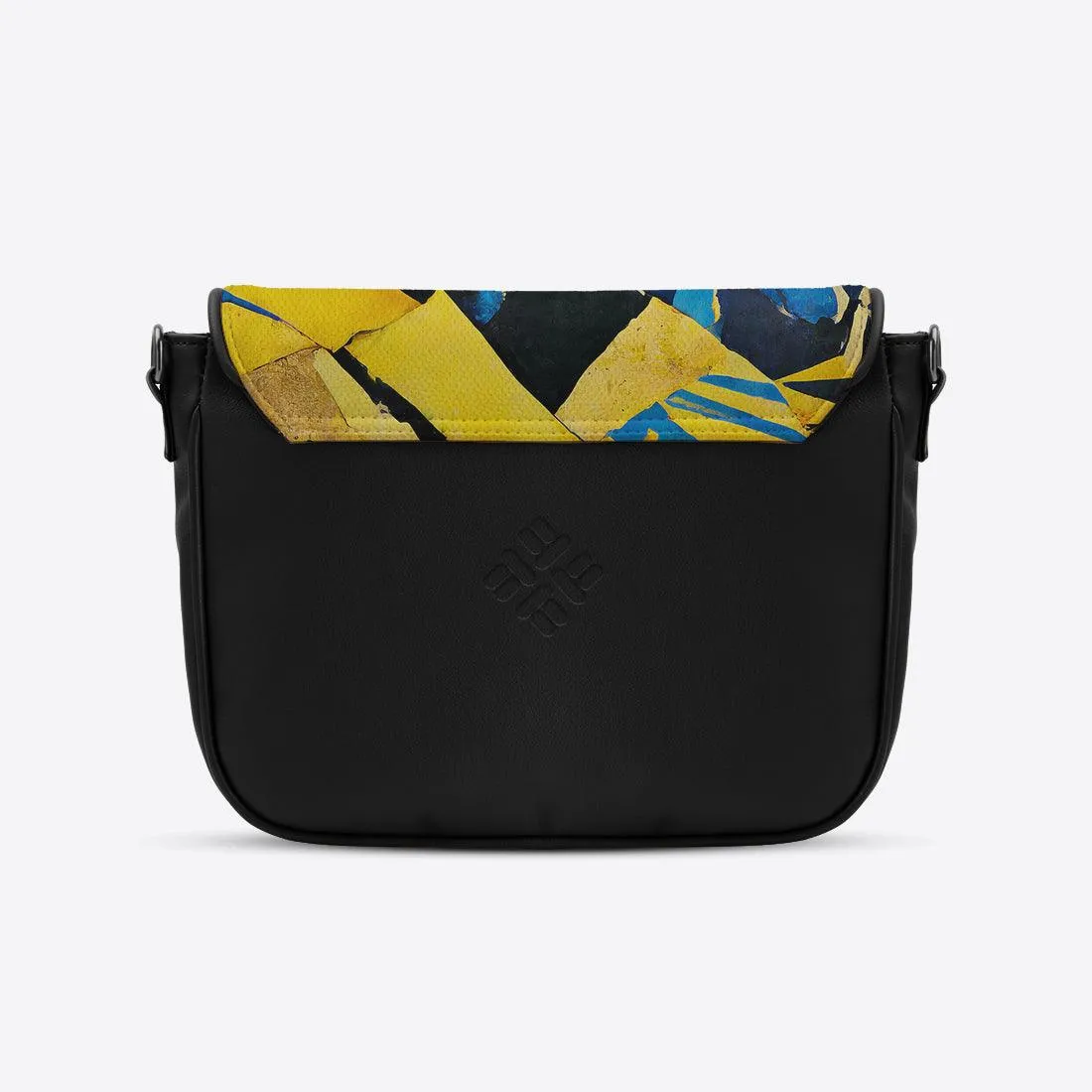 Black Messenger Crossbody Chevron