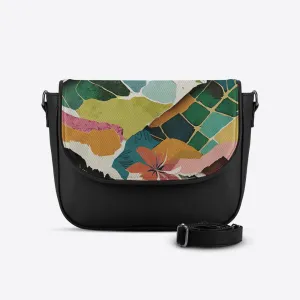 Black Messenger Crossbody Cutted