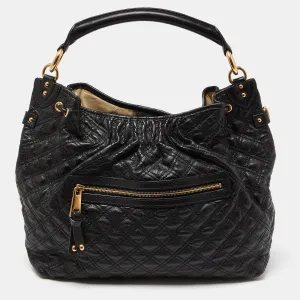 Black Quilted Leather Stam Hobo