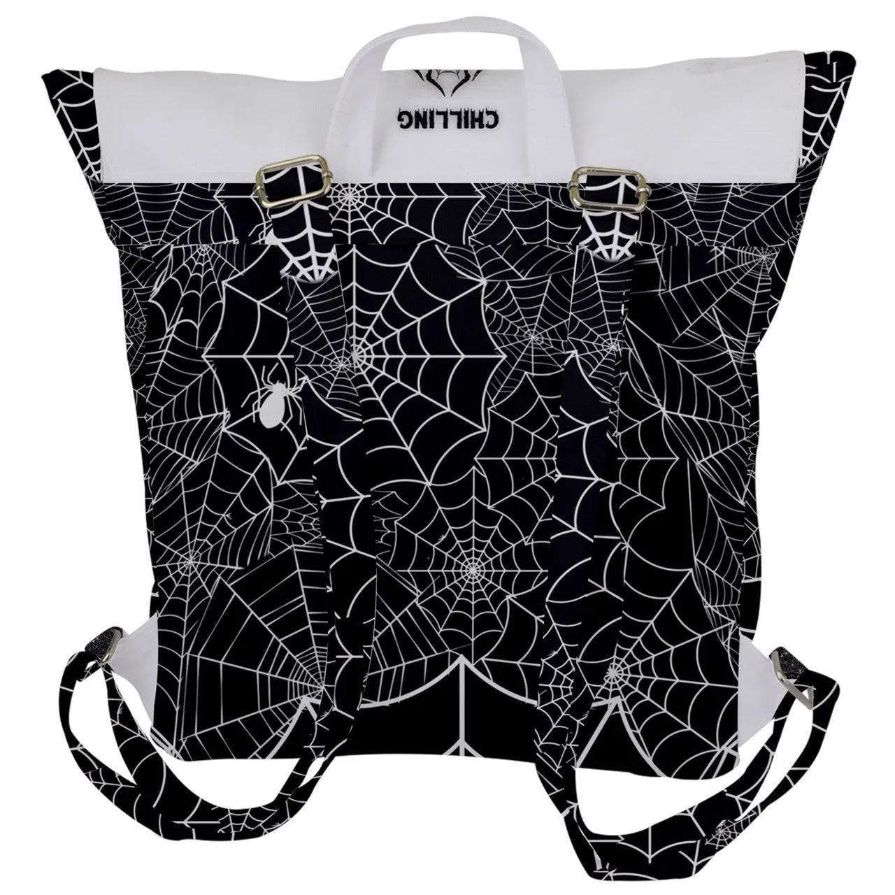 Black Web Buckle Up Backpack