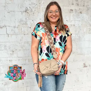 Bone Knot Crossbody with Embroidered Strap