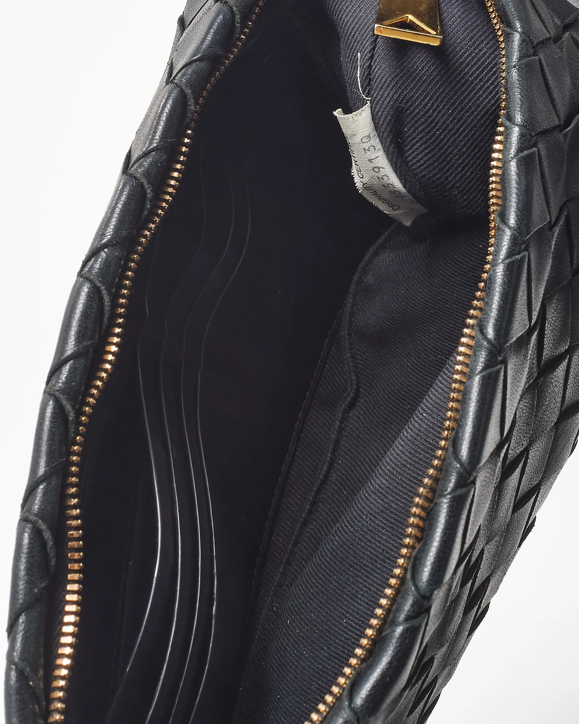 Bottega Veneta Black Intrecciato Leather Clutch