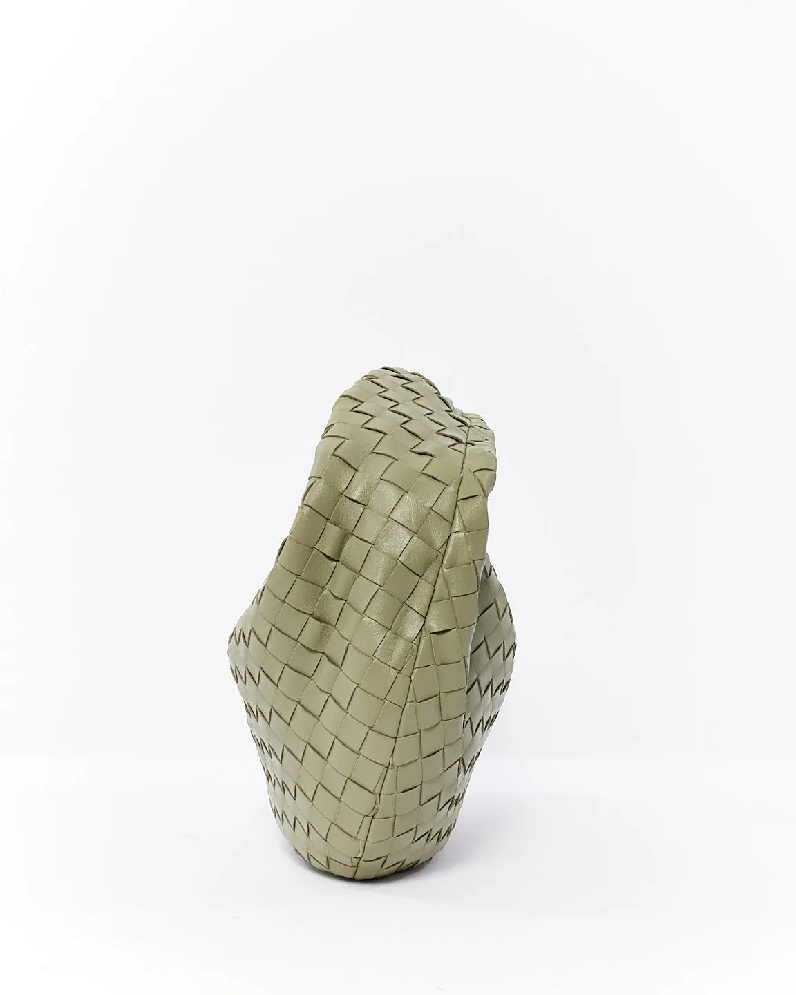 Bottega Veneta Green "Travertine" Intrecciato Leather Teen Jodie Bag