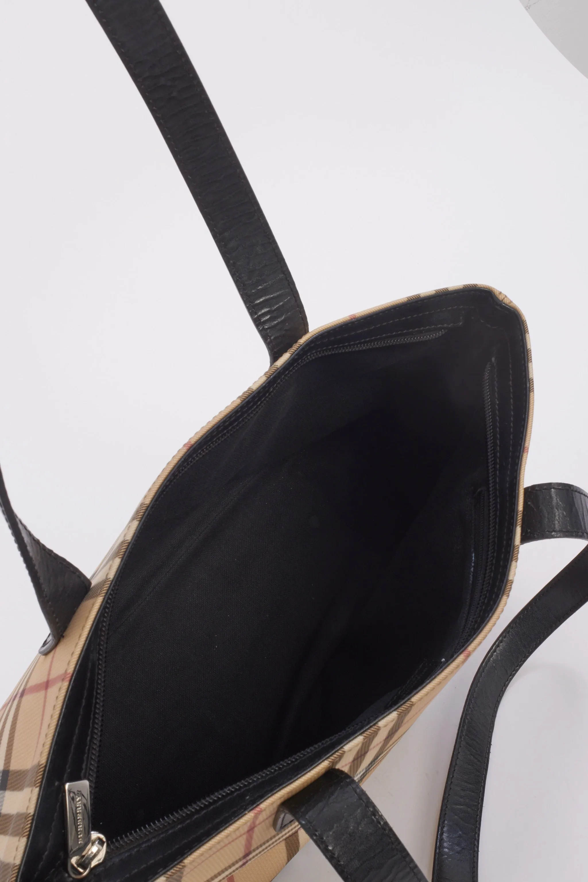 Burberry Beige Canvas Nova Check Print Tote Bag
