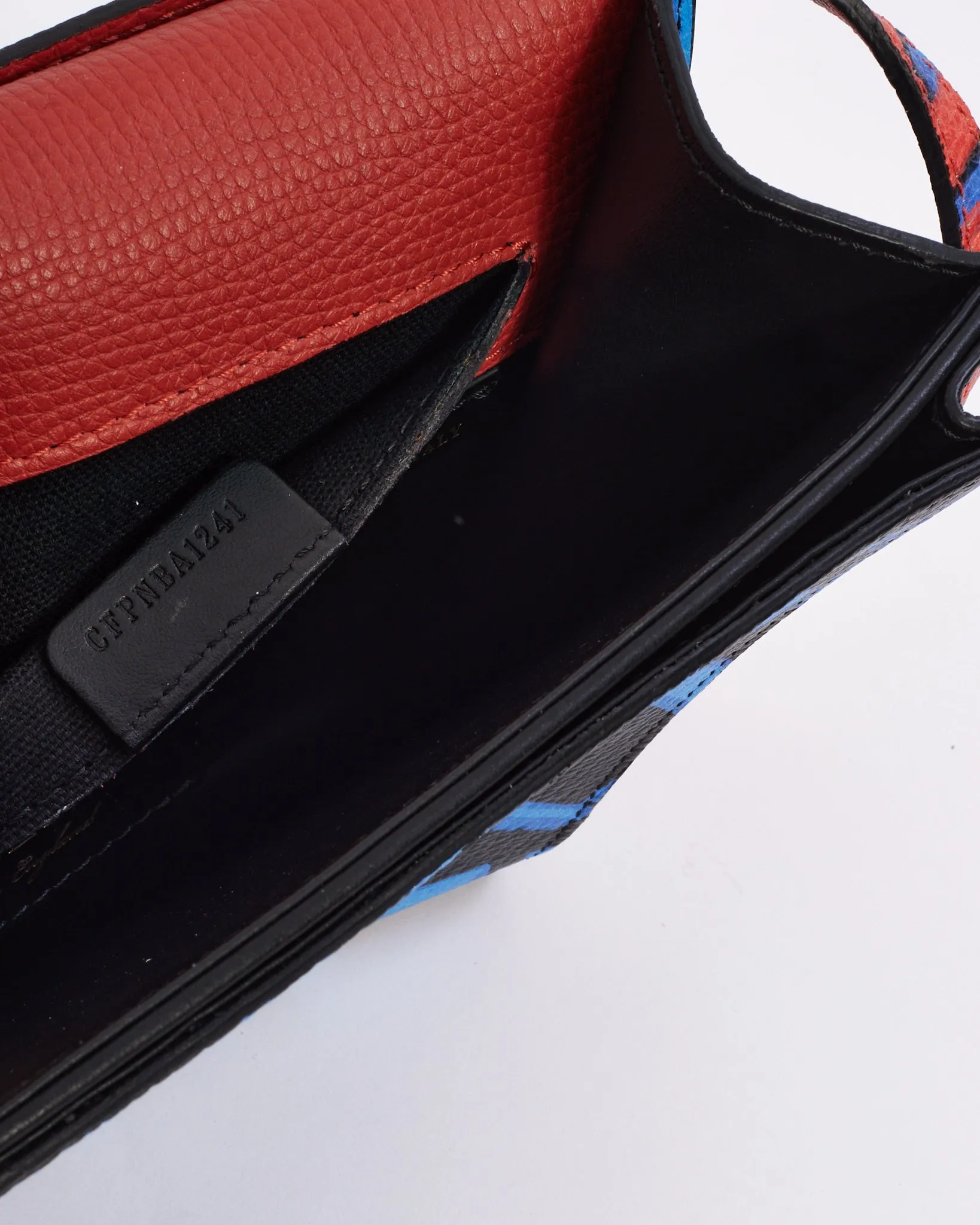 Burberry Blue/Red Leather Macken Graffiti Crossbody Bag