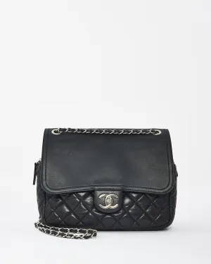 Chanel Black Quillted Leather Easy Zip Shoulder Bag with SHW