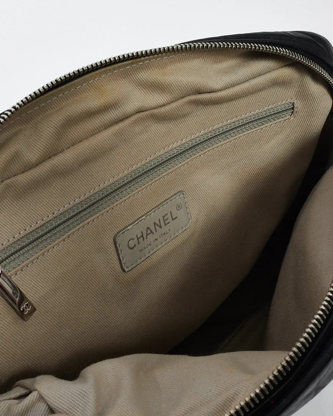 Chanel Black Quillted Leather Easy Zip Shoulder Bag with SHW