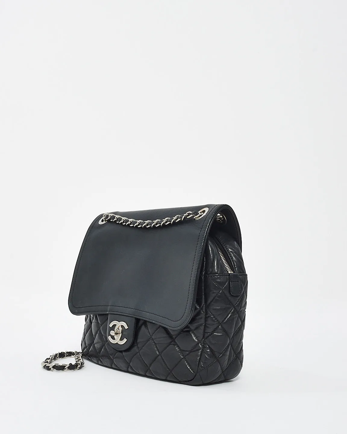 Chanel Black Quillted Leather Easy Zip Shoulder Bag with SHW