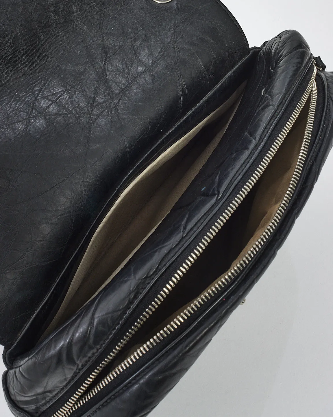 Chanel Black Quillted Leather Easy Zip Shoulder Bag with SHW