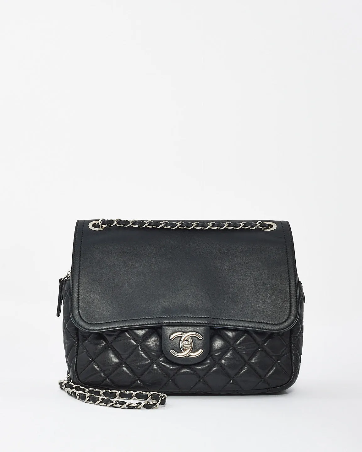 Chanel Black Quillted Leather Easy Zip Shoulder Bag with SHW