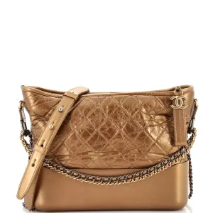 CHANEL Gabrielle Hobo Quilted Metallic Aged Calfskin Medium