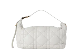 CHRISTIAN DIOR HOBO BAG CASUAL STYLE 3WAY CALFSKIN LEATHER WHITE GOLD HARDWARE 2 STRAP 50-FA-0292 WITH STRAPS AND DUST COVER