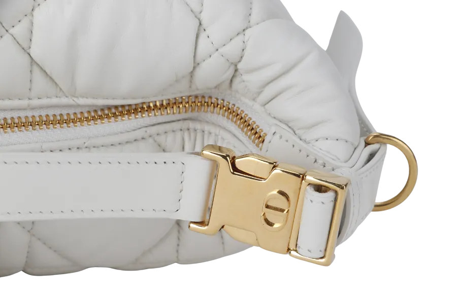 CHRISTIAN DIOR HOBO BAG CASUAL STYLE 3WAY CALFSKIN LEATHER WHITE GOLD HARDWARE 2 STRAP 50-FA-0292 WITH STRAPS AND DUST COVER