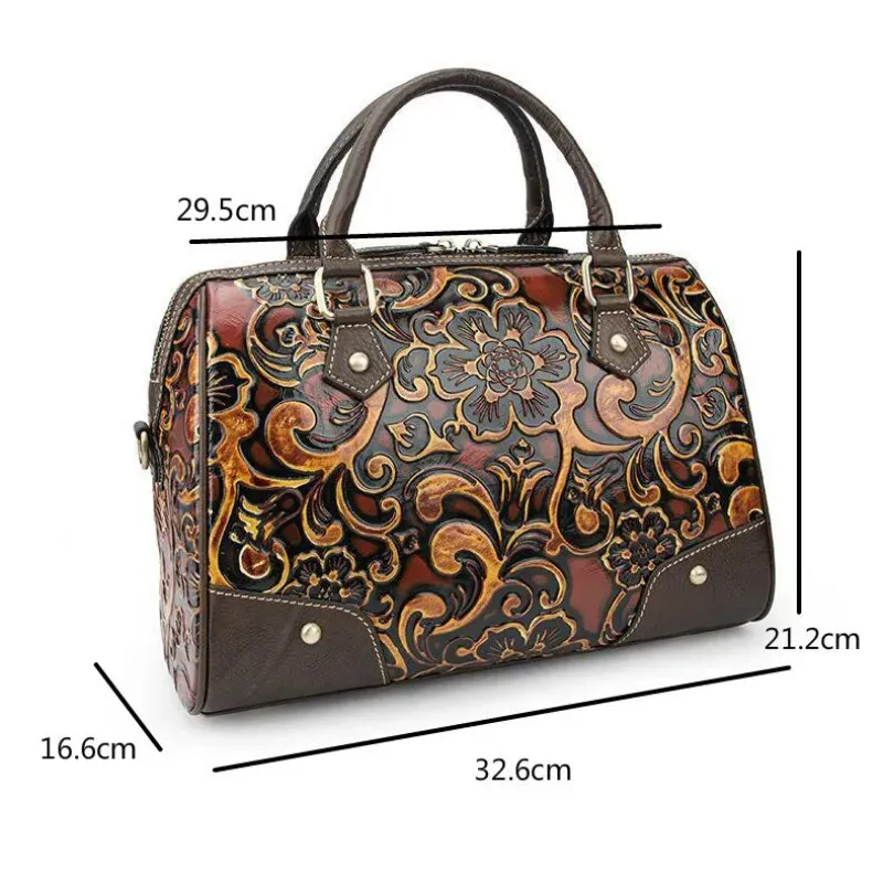 Christianartbag Handmade Leather Bag, Women's Bag Female Luxury Bag Genuine Leather Retro Handbags For Women Handmade Embossing Shoulder Crossbody Bags, CABHMB11141023