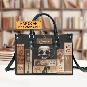 Christianartbag Novel Bags, Personalized Leather Handbags for Literary Enthusiasts, Horror Leather Handbag, CABHN08281223.