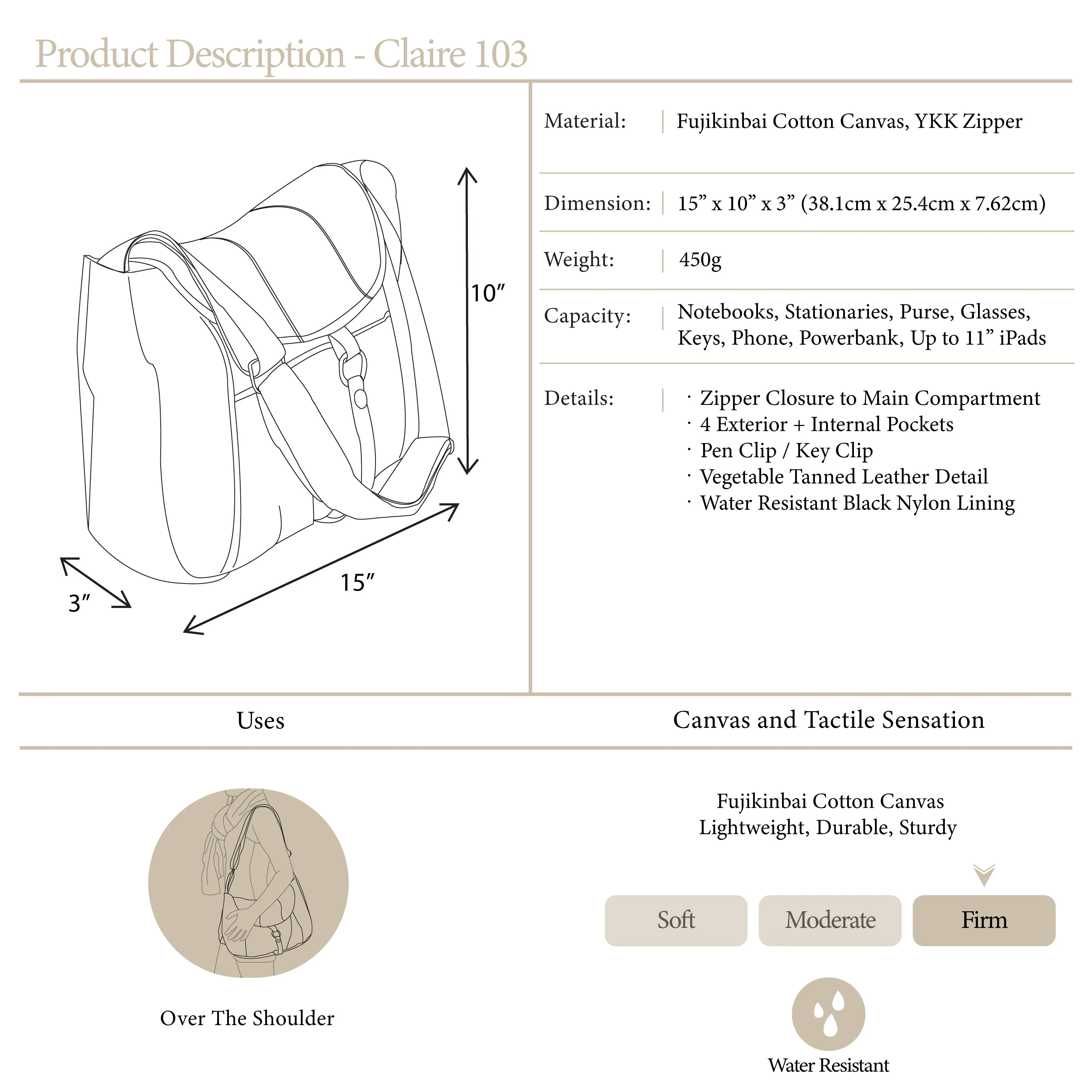 Claire 103 Gray | Crossbody Bag