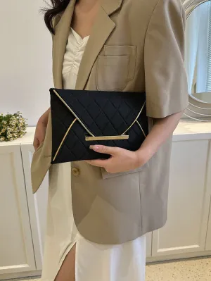 Contrast Binding Snakeskin Embossed Flap Square Bag- FD ⚡